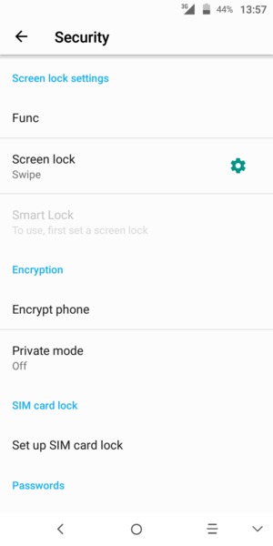 Select Screen lock