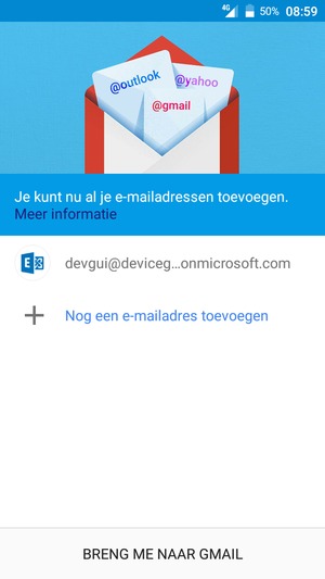 Selecteer BRENG ME NAAR GMAIL