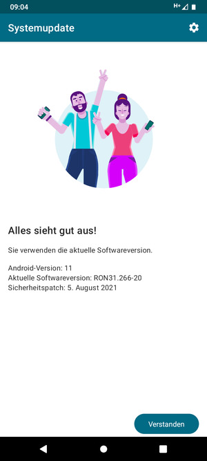 Falls Ihr Handy aktualisiert ist, wählen Sie Verstanden