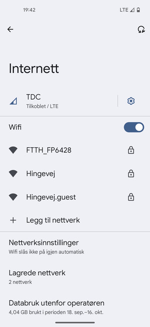 Velg det trådløse nettverket du vil koble til