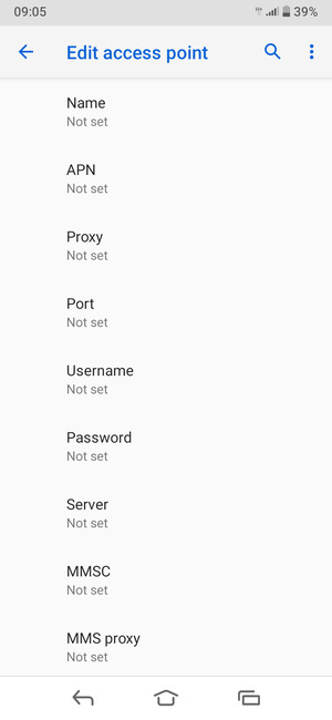 Enter MMS information