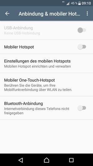 Wählen Sie Einstellungen des mobilen Hotspots