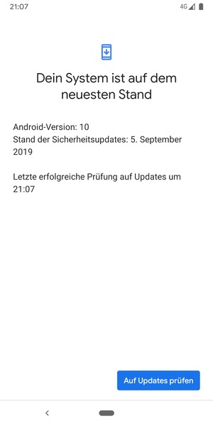 Falls Ihr Handy aktualisiert ist, wird Ihnen der folgende Bildschirm angezeigt