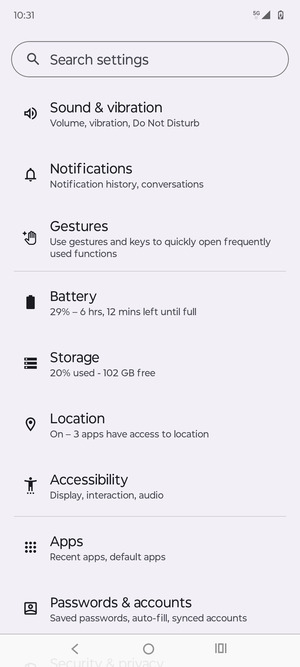 Scroll to and select Location