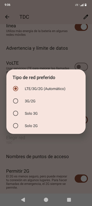 Seleccione la opción deseada