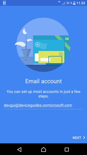 Enter your email address and  select NEXT