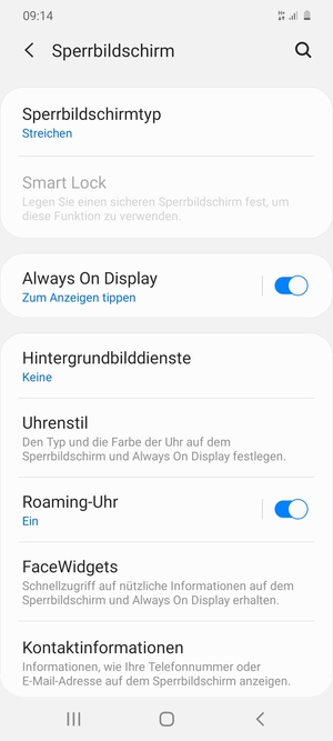 Wählen Sie Sperrbildschirmtyp