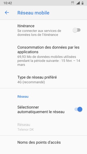 Faites défiler et sélectionnez Noms des points d'accès