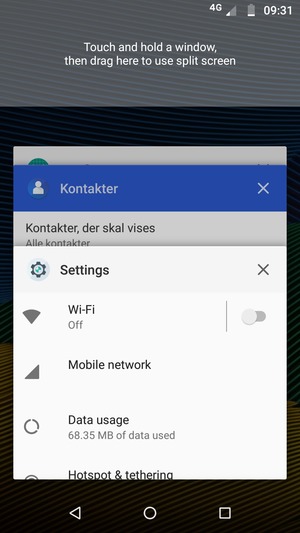 Swipe apps to the right to close them