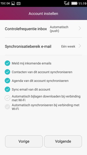 Selecteer Volgende