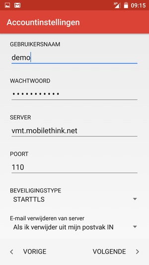 Selecteer BEVEILIGINGSTYPE