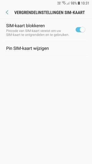 Selecteer Pin SIM-kaart wijzigen