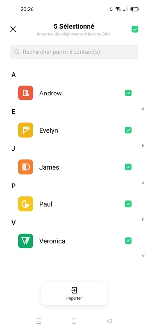 Sélectionnez Importer