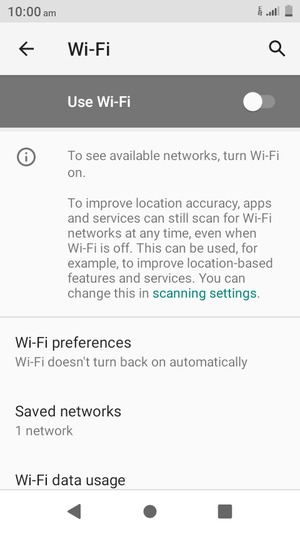 Turn Use Wi-Fi on