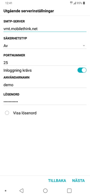 Ange utgående serveradress