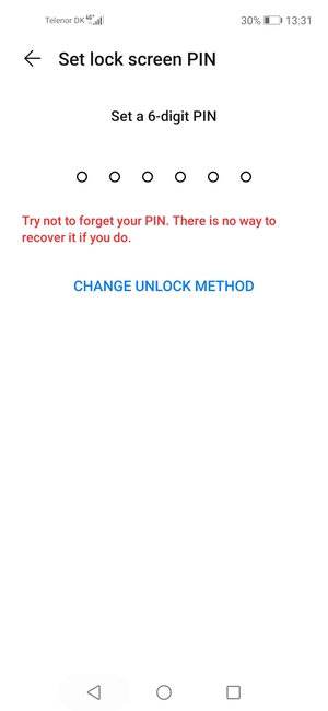 Select CHANGE UNLOCK METHOD