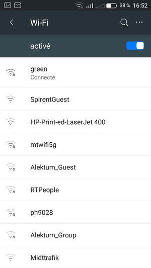 Vous êtes maintenant connecté au réseau Wi-Fi