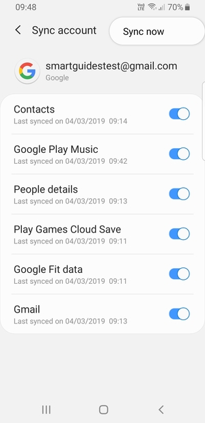 Select Sync now