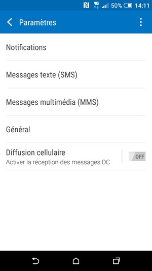 Sélectionnez Messages texte (SMS)