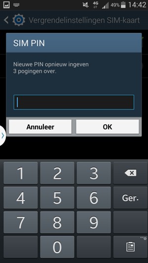 Bevestig uw nieuwe SIM PIN en selecteer OK
