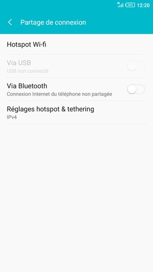 Sélectionnez Hotspot Wi-fi