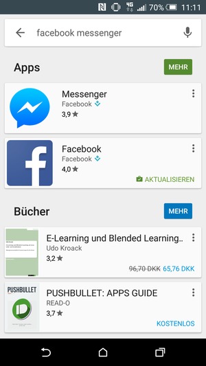 Wählen Sie die App