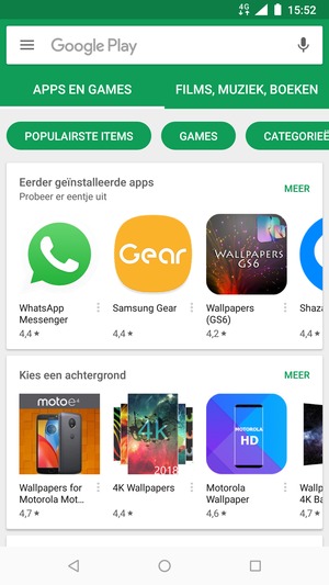 Selecteer de zoekbalk