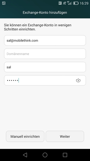 Geben Sie Ihre E-Mail-Adresse, Ihre Benutzername und Ihr Passwort ein. Wählen Sie  Weiter