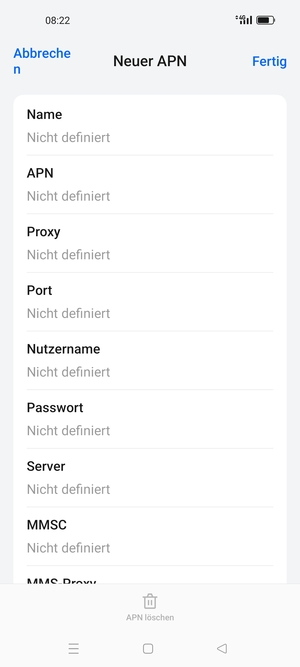 Geben Sie MMS-Informationen ein