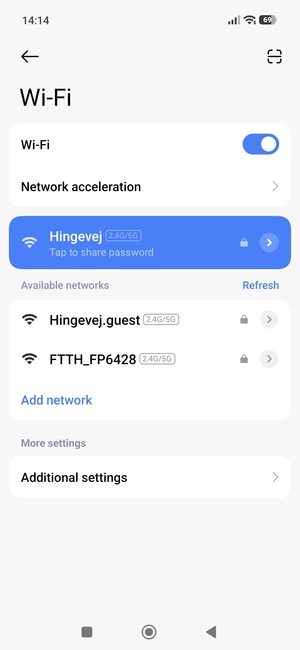 You are now connected to the Wi-Fi network