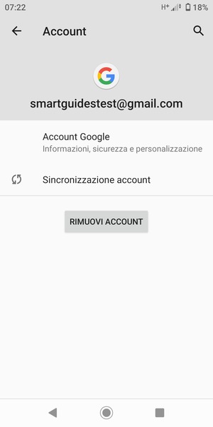 Seleziona Sincronizzazione account