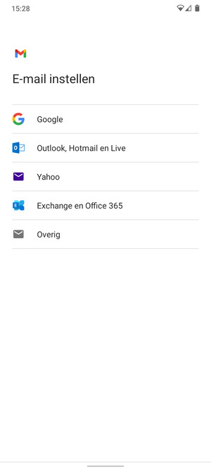 Selecteer Exchange en Office 365