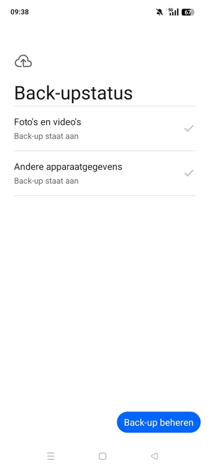 Selecteer Back-up beheren