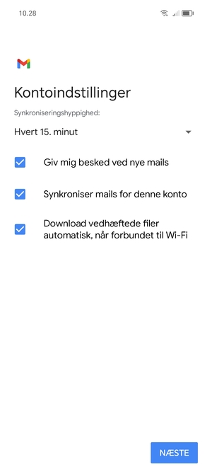 Vælg NÆSTE