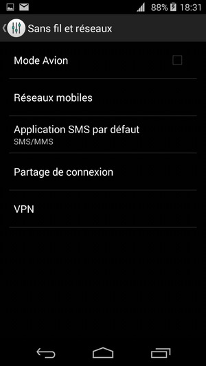 Sélectionnez Réseaux mobiles