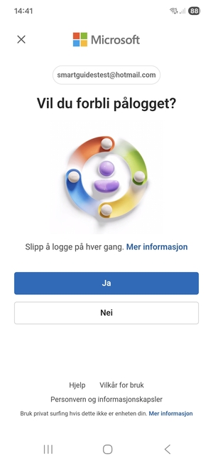 Velg ønsket alternativ