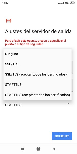 Seleccione Ninguno y SIGUIENTE