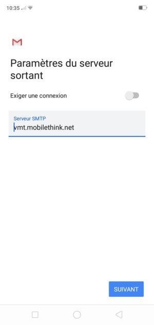 Désactiver le Exiger une connexion et sélectionner SUIVANT