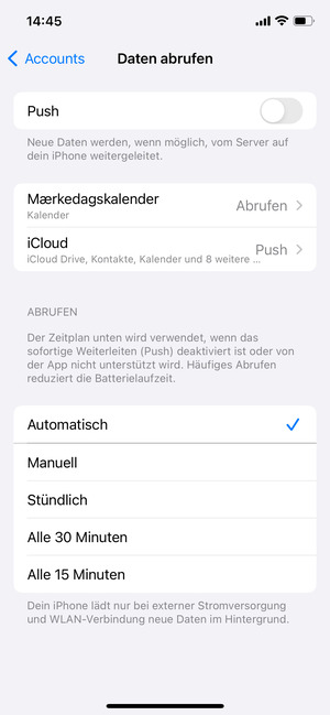 Schalten Sie Push aus