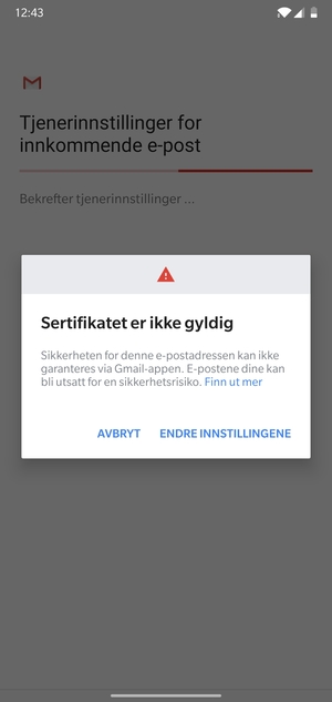 Velg ENDRE INNSTILLINGENE