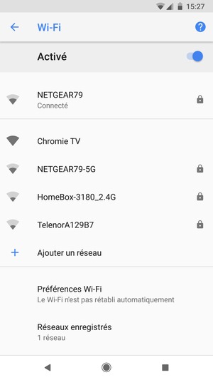Vous êtes maintenant connecté au réseau Wi-Fi