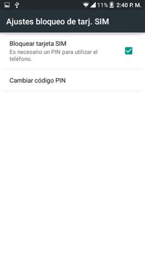 Seleccione Cambiar código PIN