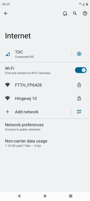 Select the wireless network you want to connect to