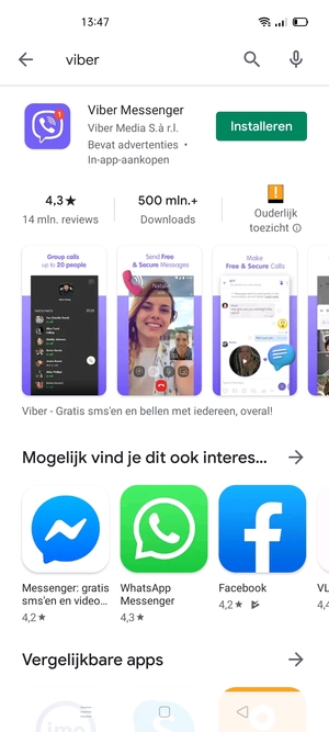 Selecteer de app