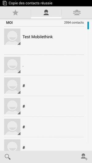 Vos contacts vont être enregistrés sur votre compte Google et dans votre téléphone lors de la prochaine synchronisation de Google.