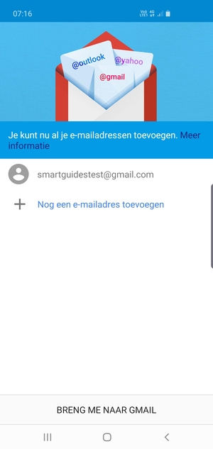 Selecteer BRENG ME NAAR GMAIL