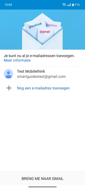 Selecteer BRENG ME NAAR GMAIL