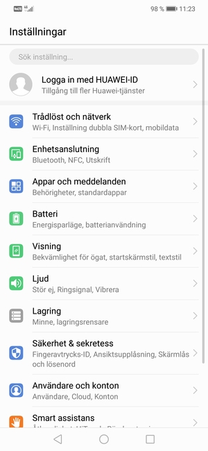 Välj Nätverk och internet / Trådlöst och nätverk