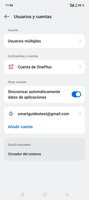 Seleccione su cuenta Google