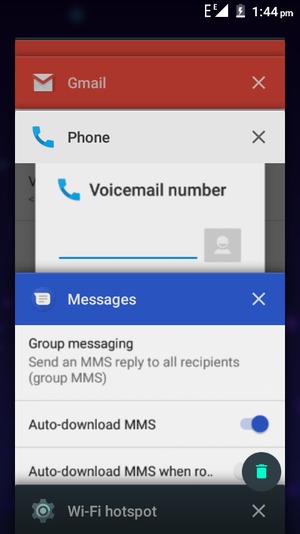 Select the Delete icon to close all running apps